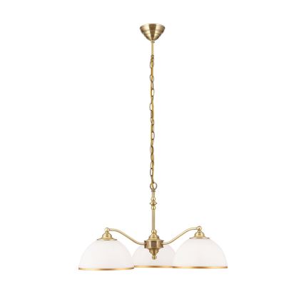 Sietynas, kabinamas ant grandinės OLD LAMP 3xE27/40W/230V diametras 65 cm balta/žalvaris