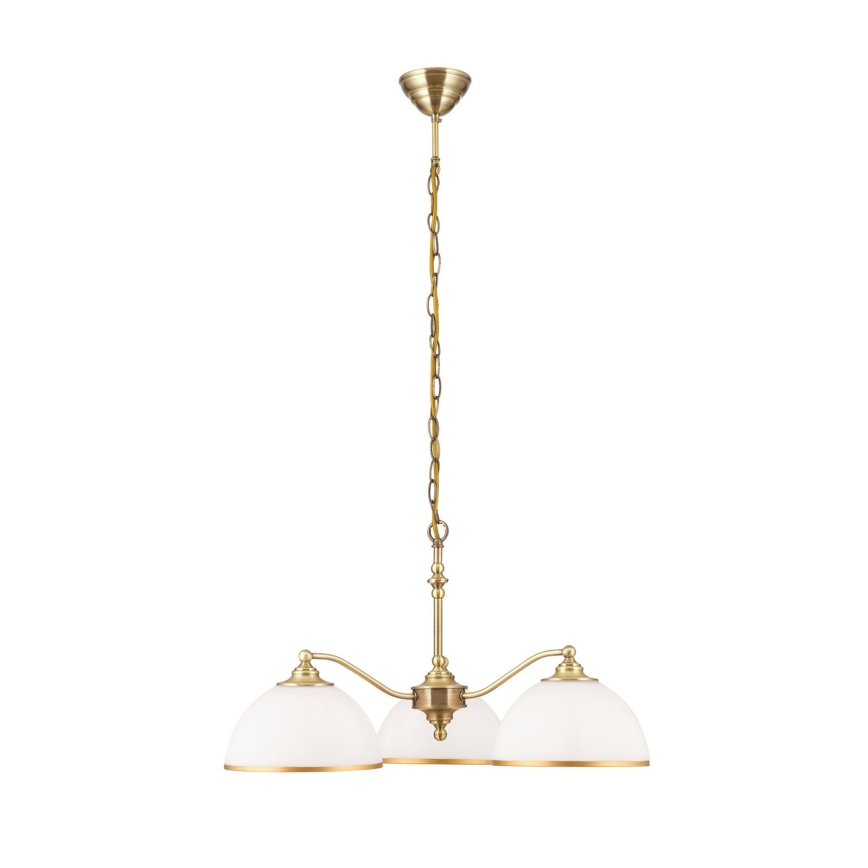 Sietynas, kabinamas ant grandinės OLD LAMP 3xE27/40W/230V diametras 65 cm balta/žalvaris