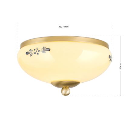 Lubinis šviestuvas LANDHAUS 1xE27/60W/230V, skersmuo 21 cm, žalvarinis/smėlinis/mėlynas