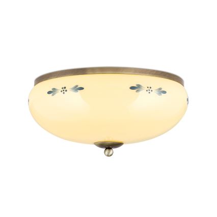 Lubinis šviestuvas LANDHAUS 3xE27/60W/230V Ø 35 cm bronzinė/smėlinė/mėlyna