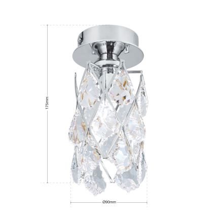 Lubinis šviestuvas RITA 1xG9/40W/230V, skersmuo 9 cm, blizgus chromas