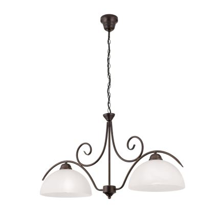 pakabinama liustra ant grandinės RULA 2xE27/40W/230V balta/bronzinė