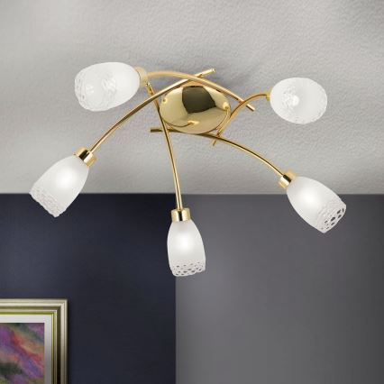 Prigludusi liustra CARLA 5xG9/28W/230V auksinė