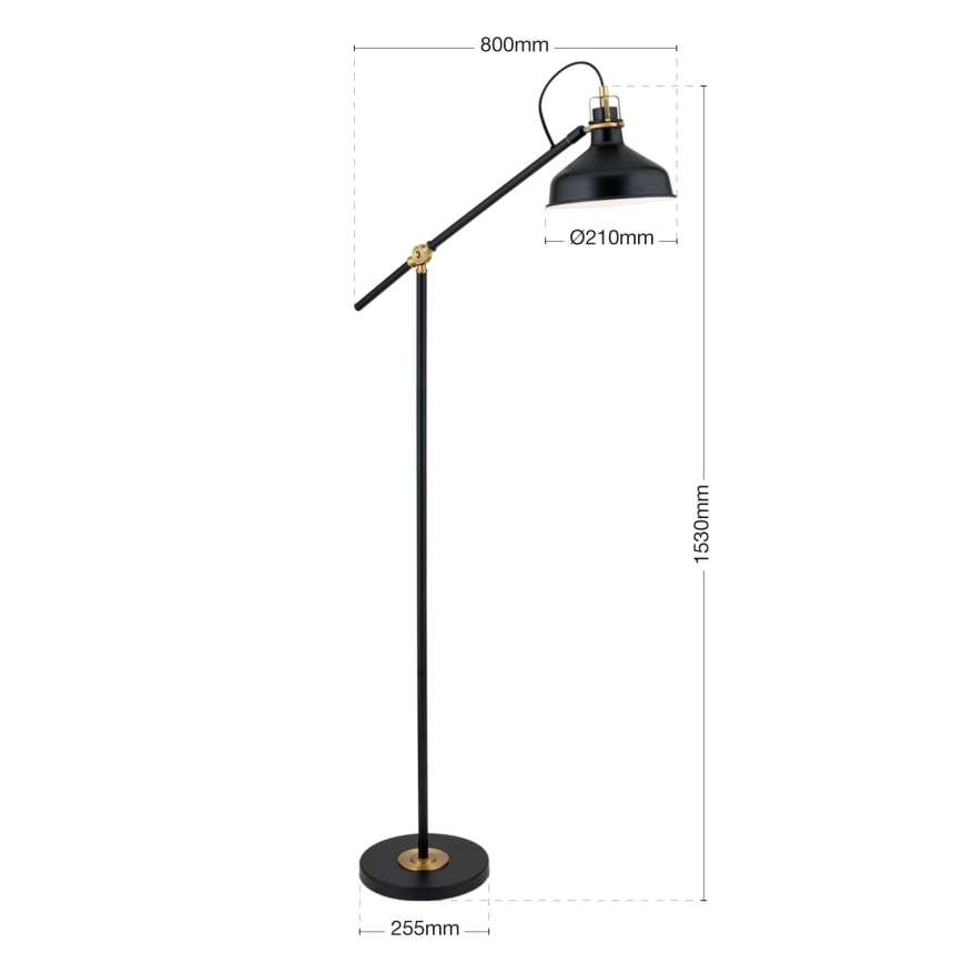 Toršeras SCHILLER 1xE27/40W/230V juoda/bronza