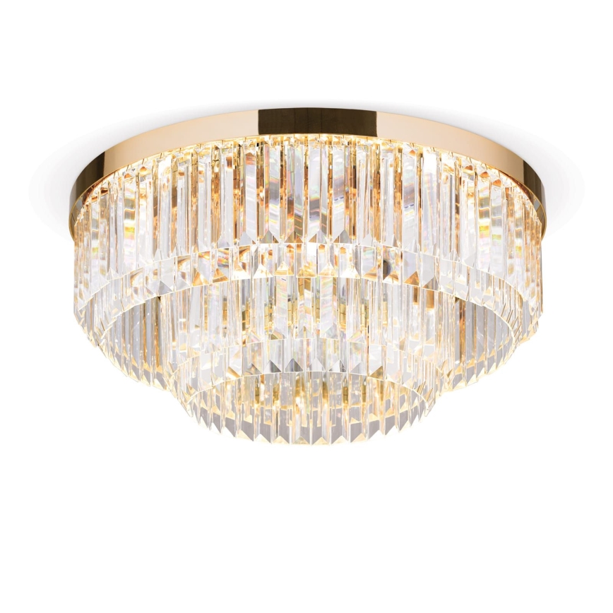 LED Pritemdomi krištoliniai lubiniai šviestuvai PRISM LED/80W/230V diametras 55 cm 24K auksas