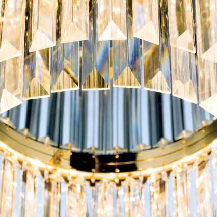 LED Pritemdomi krištoliniai lubiniai šviestuvai PRISM LED/80W/230V diametras 55 cm 24K auksas