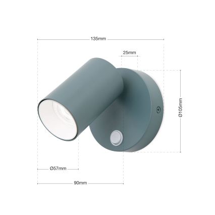 Orion - sieninis kryptinis šviestuvas PENN 1xGU10/13W/230V pilkas