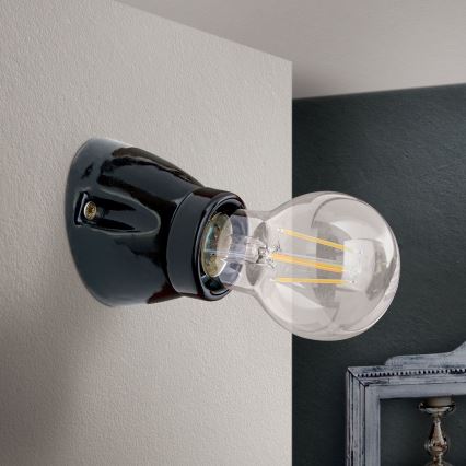 Sieninis šviestuvas FROST 1xE27/60W/230V juodas