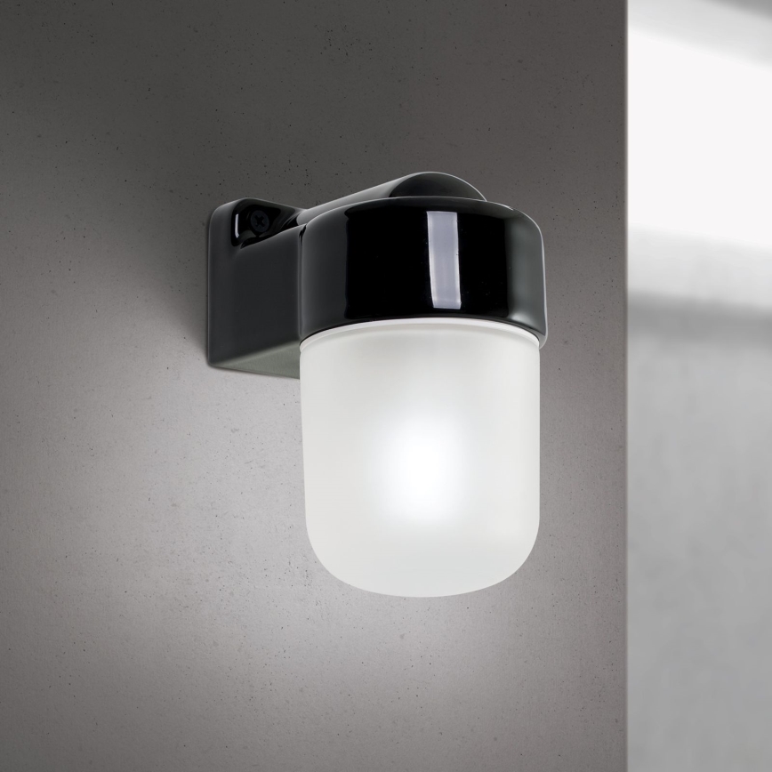 Sieninis šviestuvas OSTIA 1xE27/40W/230V juodas