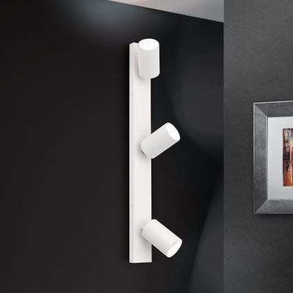 Sieninis taškinis šviestuvas SEAN 3xGU10/13W/230V, baltas