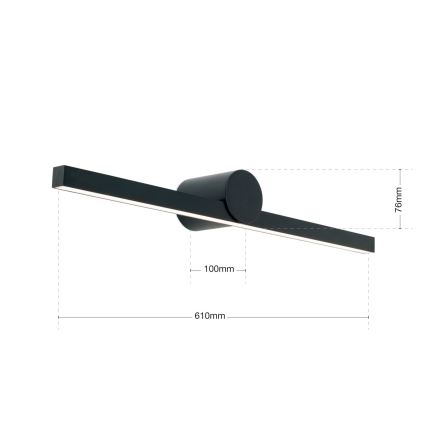 LED vonios veidrodžio apšvietimas BEAUTY LED/12W/230V 61 cm IP54 juoda