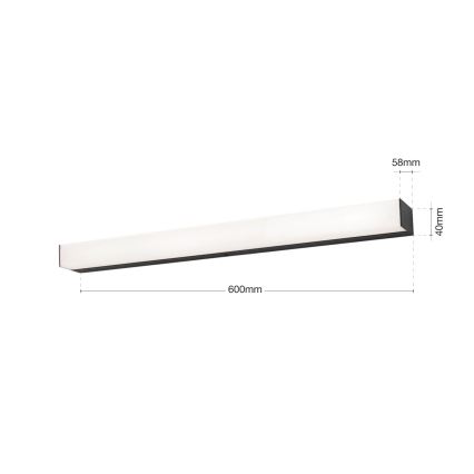 LED vonios veidrodžio apšvietimas HORIZON LED/12W/230V 3000/4000K 60 cm IP44 juoda