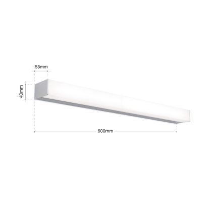 LED vonios veidrodžio apšvietimas HORIZON LED/12W/230V 3000/4000K 60 cm IP44 sidabras