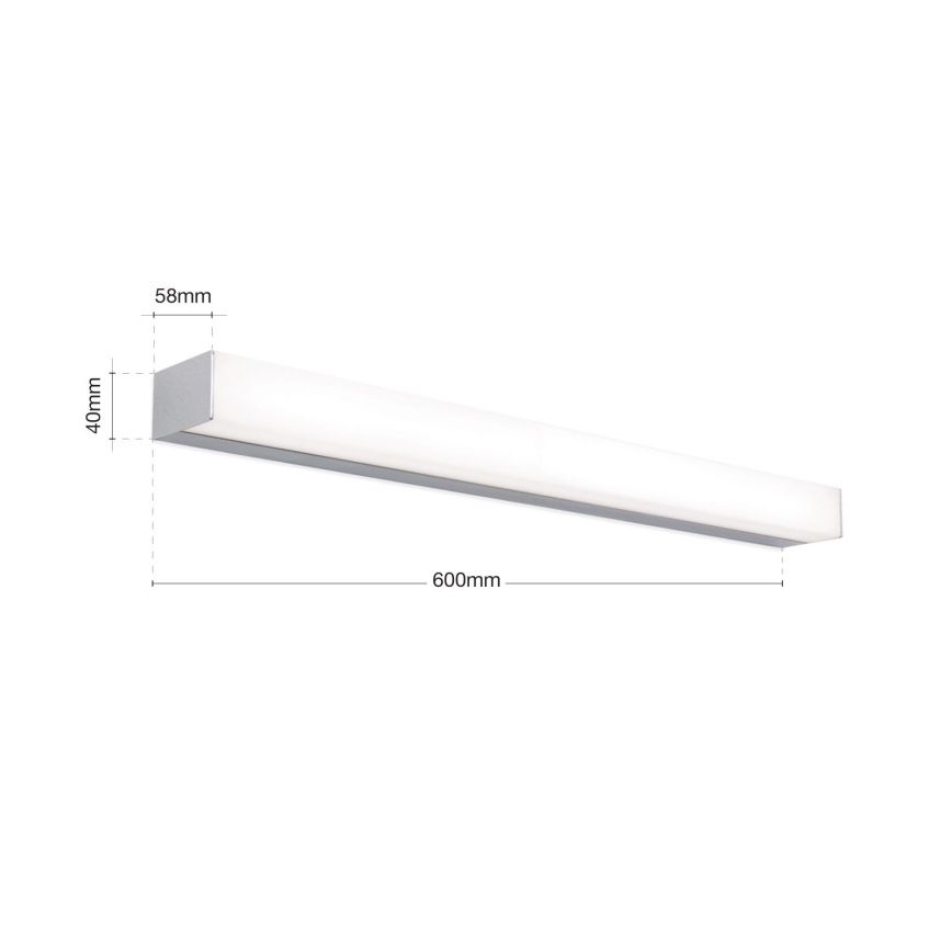 LED vonios veidrodžio apšvietimas HORIZON LED/12W/230V 3000/4000K 60 cm IP44 sidabras