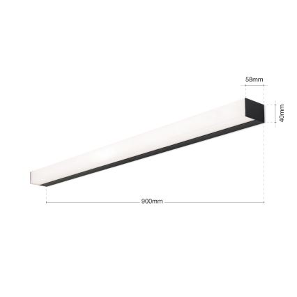 LED vonios veidrodžio apšvietimas HORIZON LED/18W/230V 3000/4000K 90 cm IP44 juoda