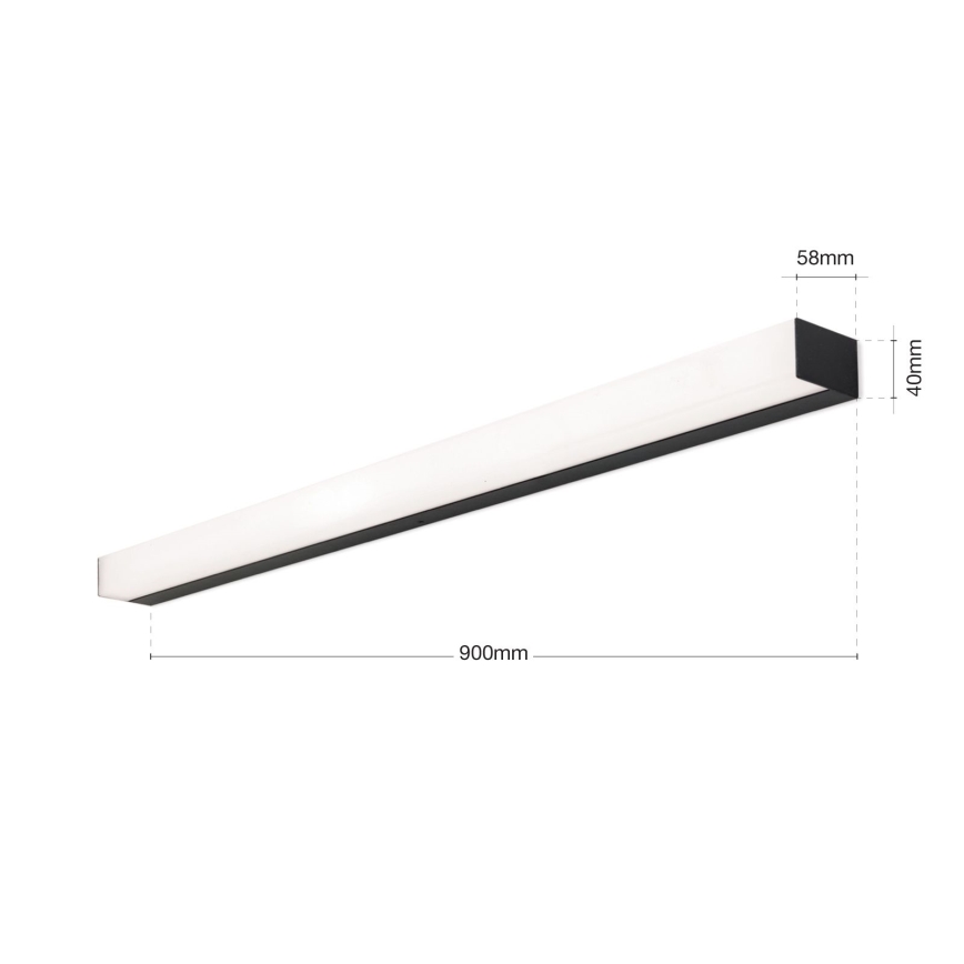 LED vonios veidrodžio apšvietimas HORIZON LED/18W/230V 3000/4000K 90 cm IP44 juoda