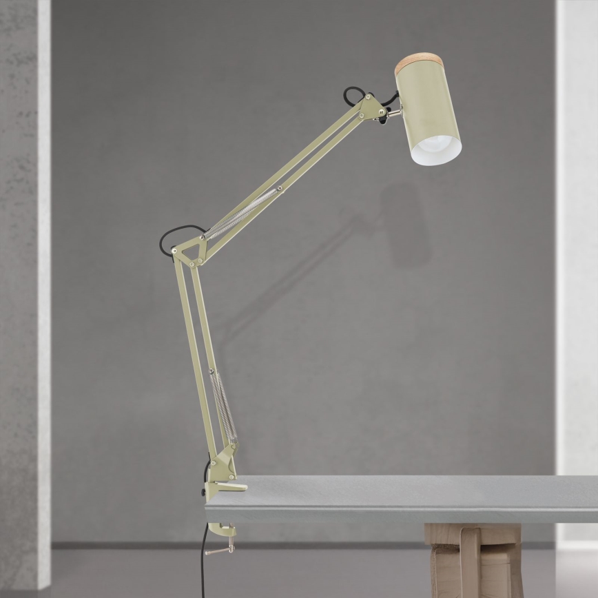 Stalinė lempa su segtuku GILI 1xE27/40W/230V žalia