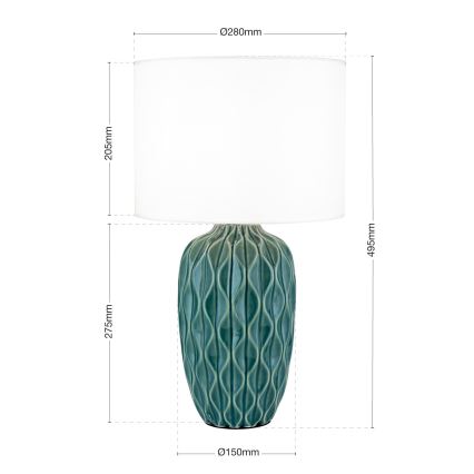 Stalinė lempa TORTUGA 1xE27/40W/230V žalia/balta