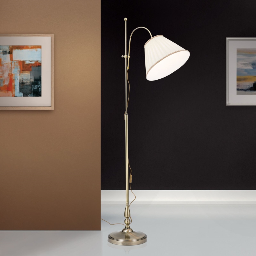 Toršeras TONIA 1xE27/60W/230V 183 cm balta/bronza