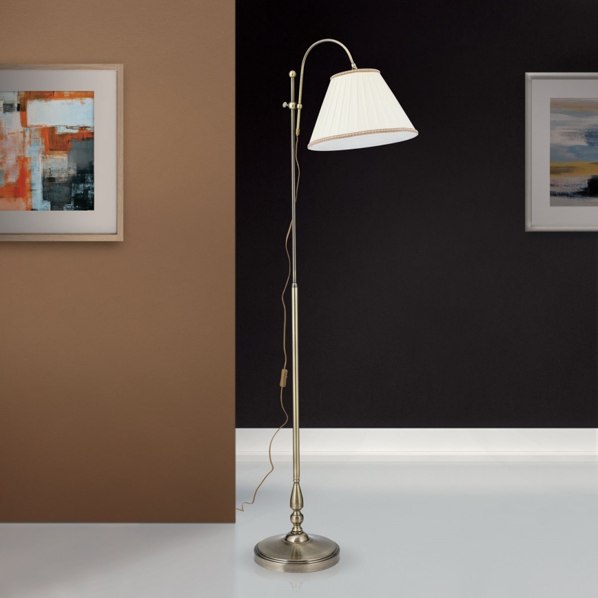 Toršeras TONIA 1xE27/60W/230V 183 cm balta/bronza