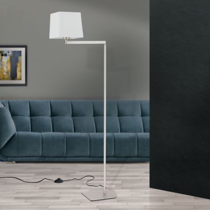 Toršeras CARLTON 1xE27/40W/230V balta/matinis chromas