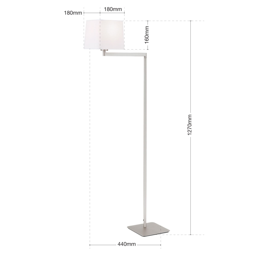 Toršeras CARLTON 1xE27/40W/230V balta/matinis chromas