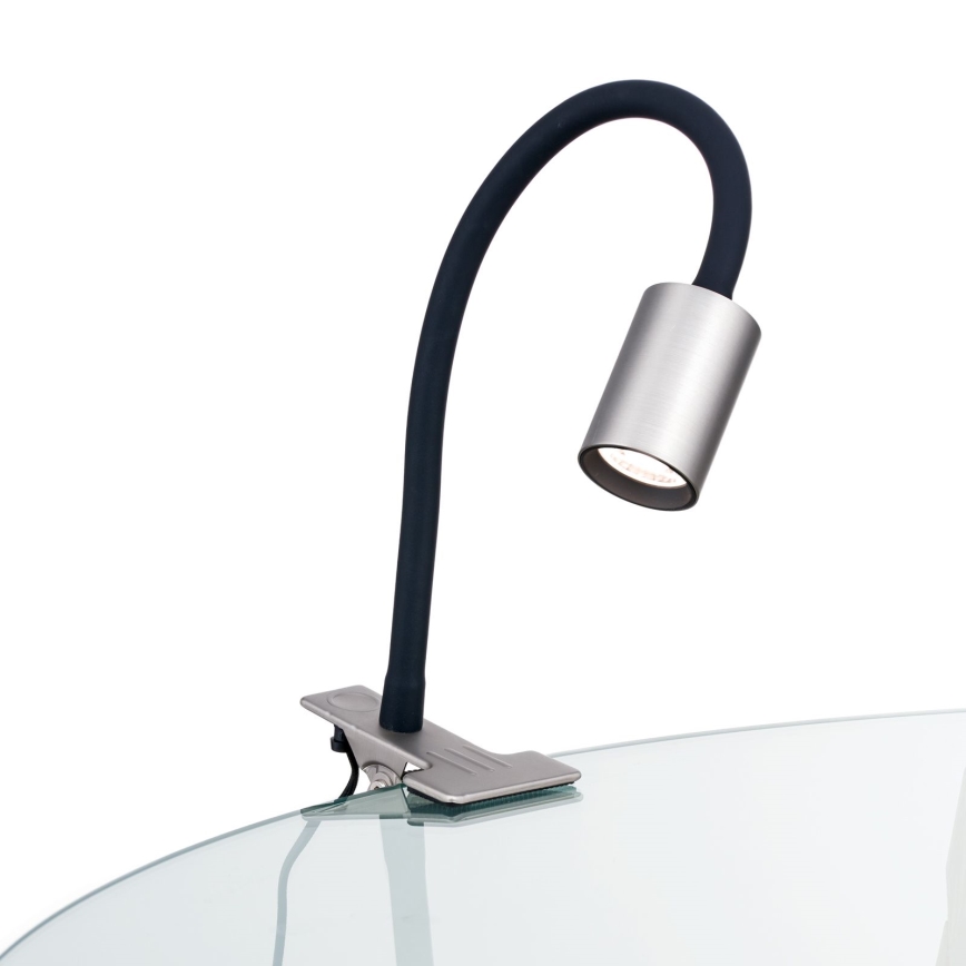 LED Lankstus Stalinis šviestuvas su segtuku KURT LED/5W/230V sidabras