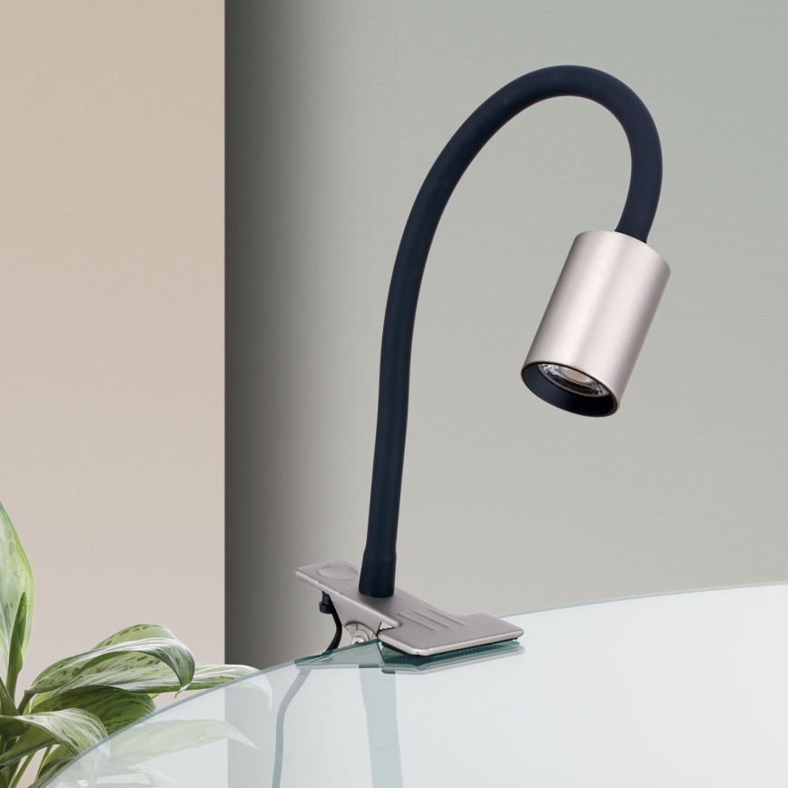 LED Lankstus Stalinis šviestuvas su segtuku KURT LED/5W/230V sidabras