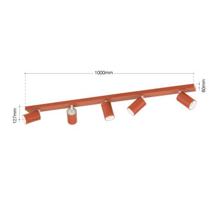 taškinis šviestuvas PENN 5xGU10/13W/230V plytų spalvos