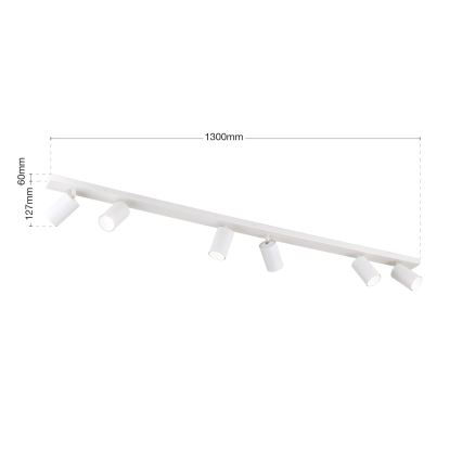 Taškinis šviestuvas SEAN 6xGU10/13W/230V baltas