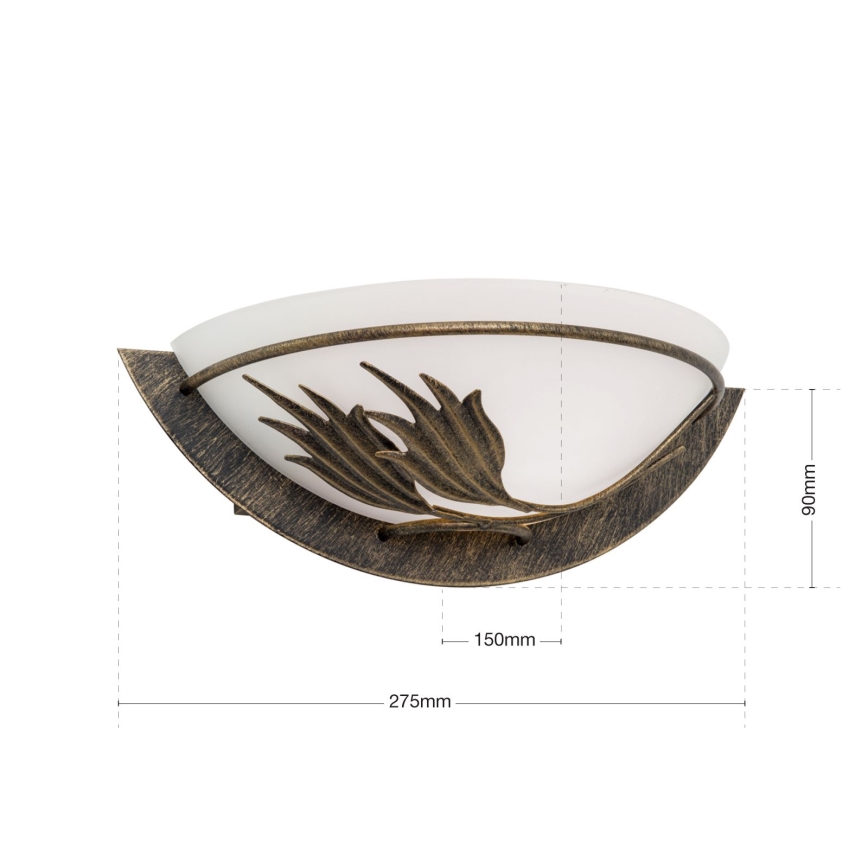 Sieninis šviestuvas FLEUR 1xE14/60W/230V bronza