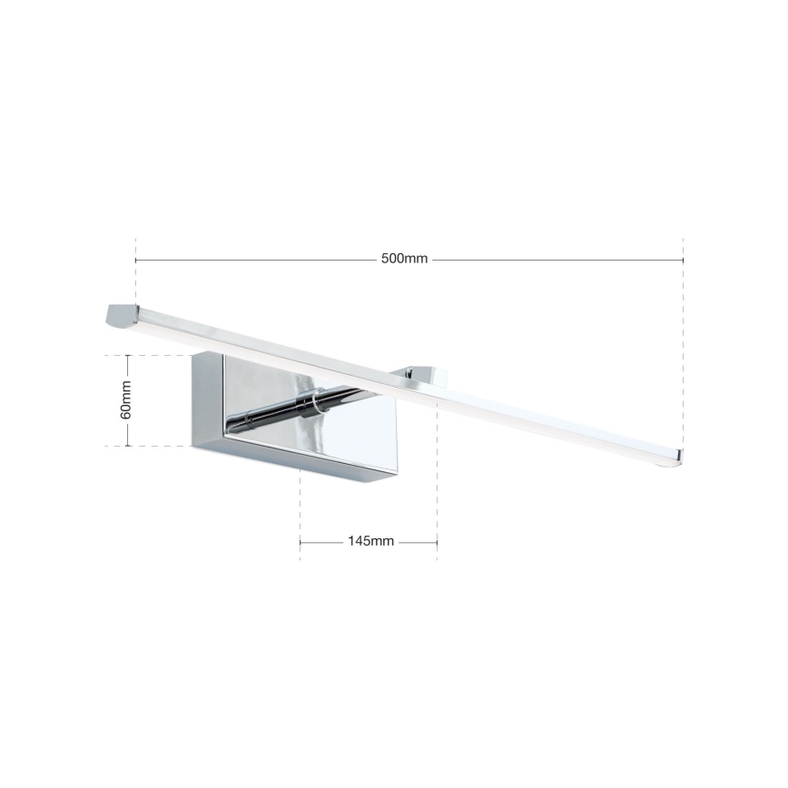 LED paveiklo šviestuvas PUBLIO LED/10W/230V 50 cm blizgus chromas