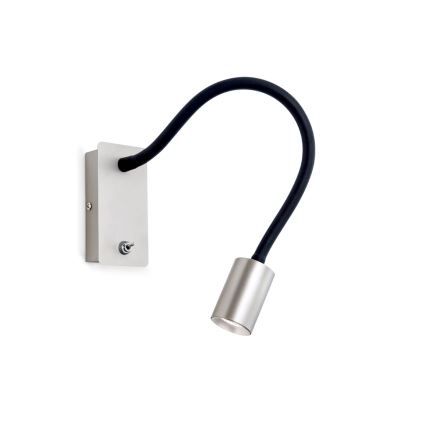 LED Lankstus mažas siena lempa KURT LED/5W/230V sidabras