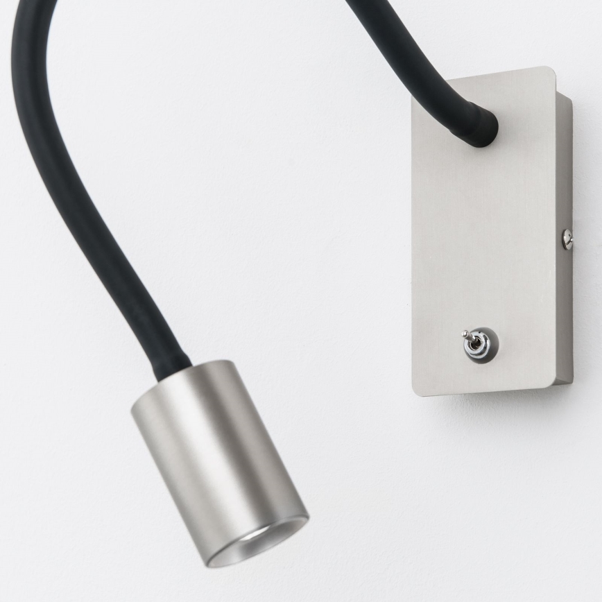 LED Lankstus mažas siena lempa KURT LED/5W/230V sidabras