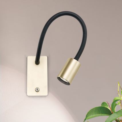 LED Lankstus wall mažas lempa KURT LED/5W/230V auksas