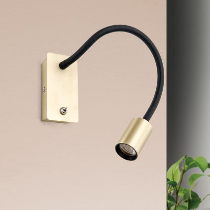 LED Lankstus wall mažas lempa KURT LED/5W/230V auksas