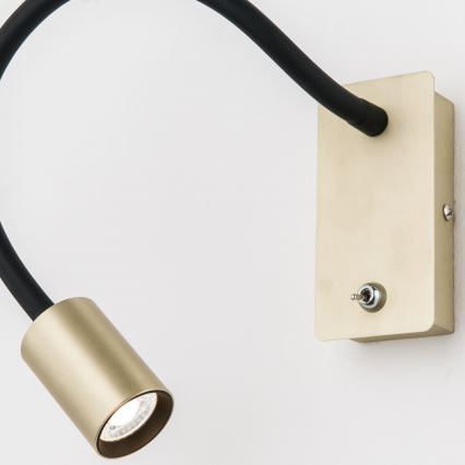 LED Lankstus wall mažas lempa KURT LED/5W/230V auksas