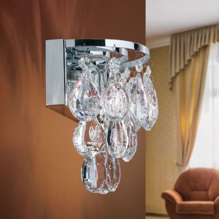 Krištolinis sieninis šviestuvas CELESTE 2xG9/40W/230V blizgus chromas