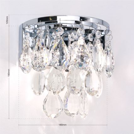 Krištolinis sieninis šviestuvas CELESTE 2xG9/40W/230V blizgus chromas