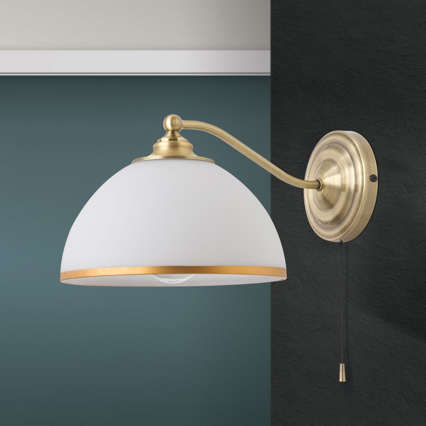 Sieninis šviestuvas OLD LAMP 1xE27/40W/230V balta/žalvaris