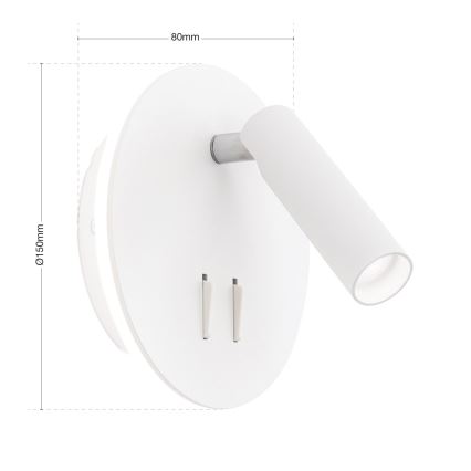 LED sieninis akcentinis šviestuvas LENNY LED/6W/230V + LED/3W balta