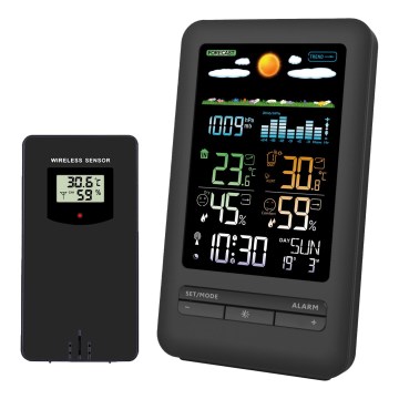 Oro sąlygos stotis su LCD ekranu 2xAA + 2xAA juoda