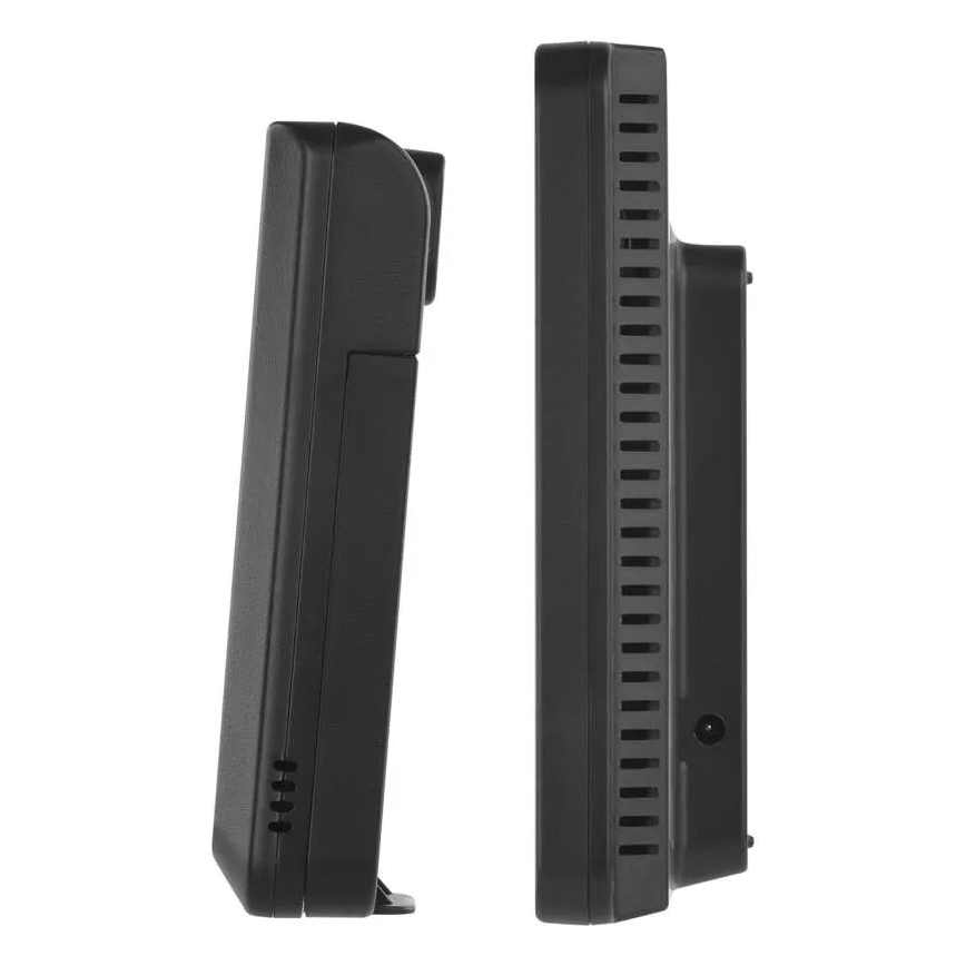 Orų stotelė su spalvotu LCD ekranu ir žadintuvu 5V 3xAAA + 2xAA juoda