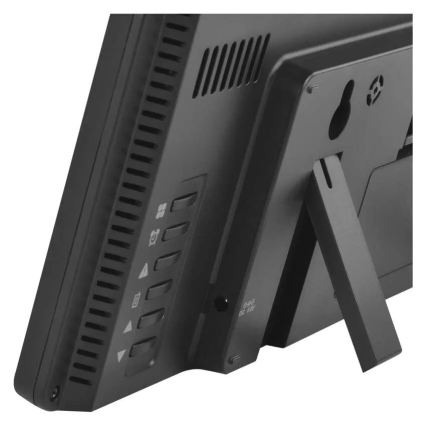 Orų stotelė su spalvotu LCD ekranu ir žadintuvu 5V 3xAAA + 2xAA juoda