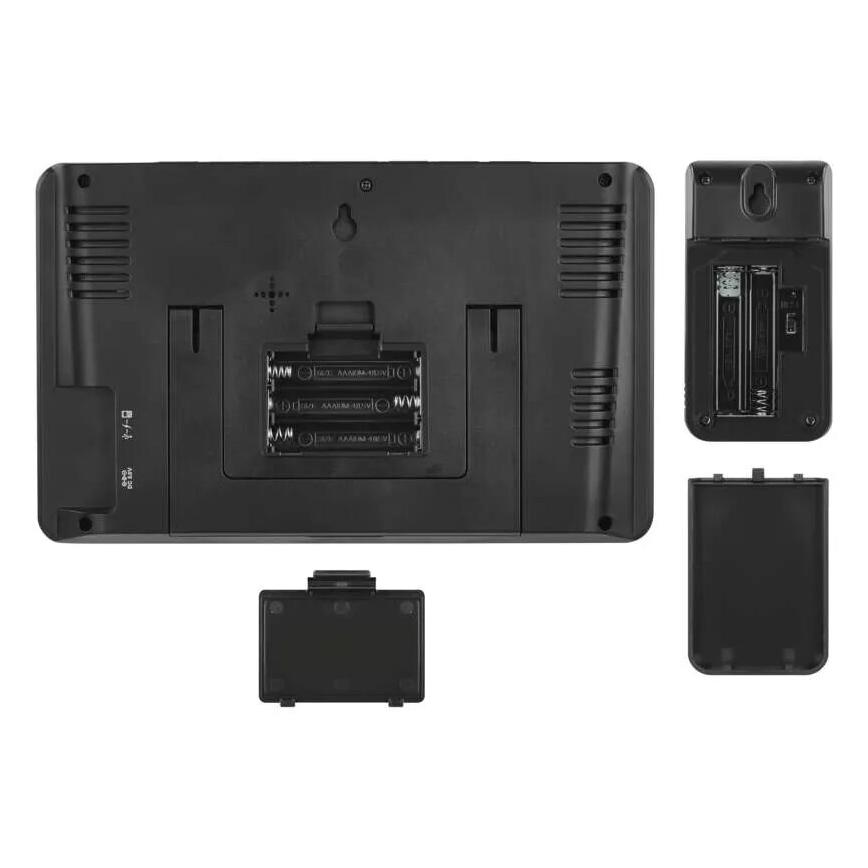 Orų stotis su LCD ekranu GoSmart 230V/3xAAA + 2×AAA Wi-Fi Tuya juoda