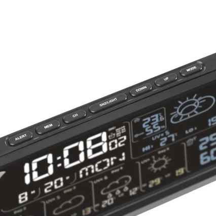 Orų stotis su LCD ekranu GoSmart 230V/3xAAA + 2×AAA Wi-Fi Tuya juoda
