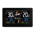 Orų stotis su LCD ekranu USB 5V/2xAAA + 2xAAA įkrovimas juoda