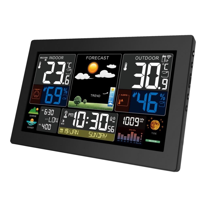 Orų stotis su spalvotu LCD ekranu 230V/2xAA + 2xAA
