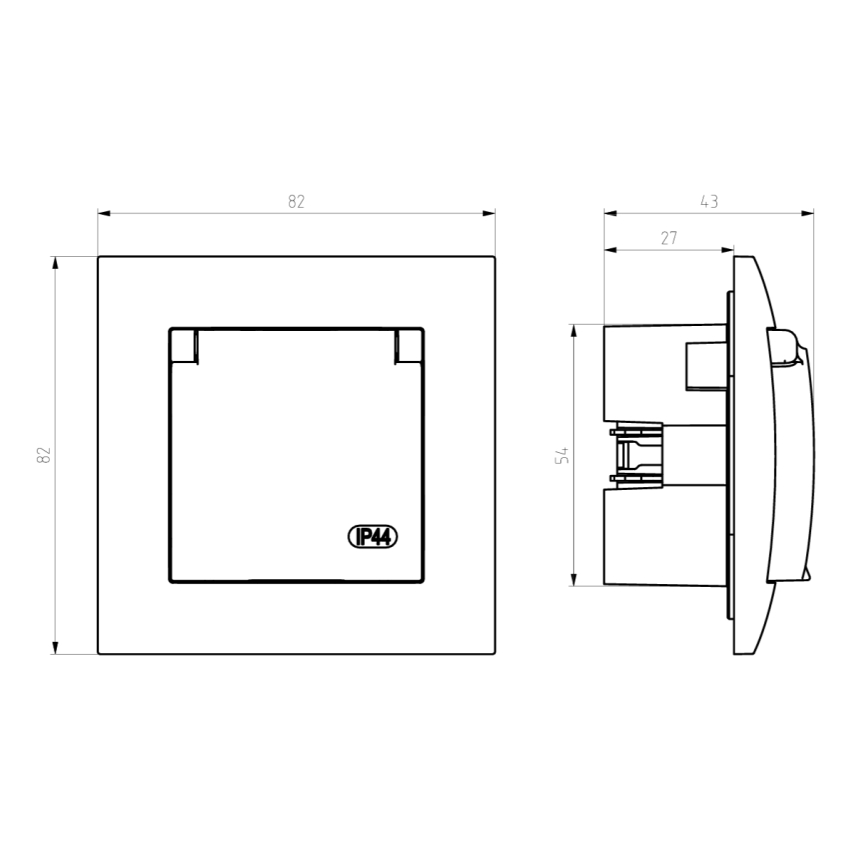 Ospel - Lauko rozetė be rėmo 230V ARIA IP44 balta