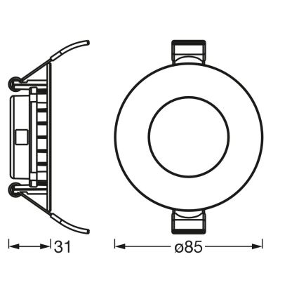 Osram - LED Dimeriuojamas įleidžiamasis šviestuvas SMART+ DOWNLIGHT LED/4,5W/230V 3000-6500K Wi-Fi
